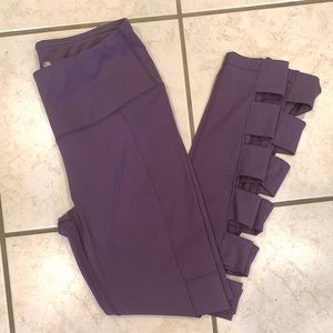 Purple Yoga Pants with Side Cutouts